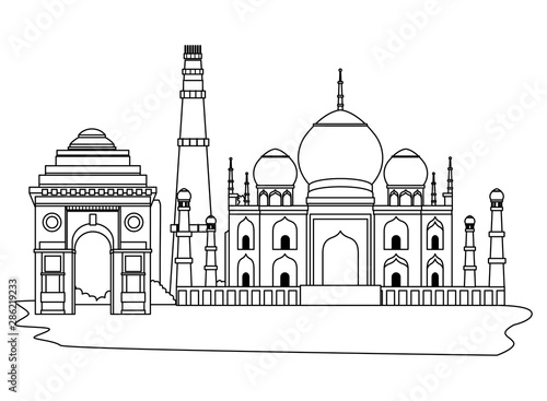 oriental antique aged buildings cartoon