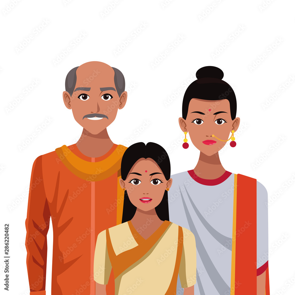 Fototapeta premium indian asian oriental culture cartoon