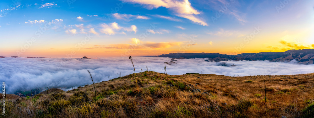 Sea of Clouds from Above the Valley, Panorama