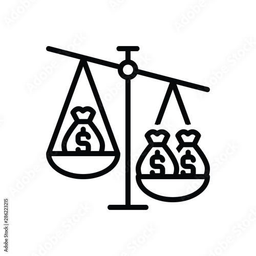 Black line icon for ratio 