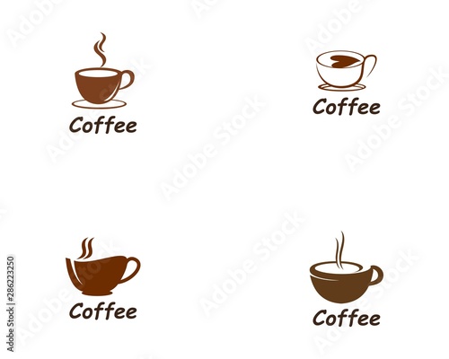 Coffee Cup drink set  logo and vector icon design illustration