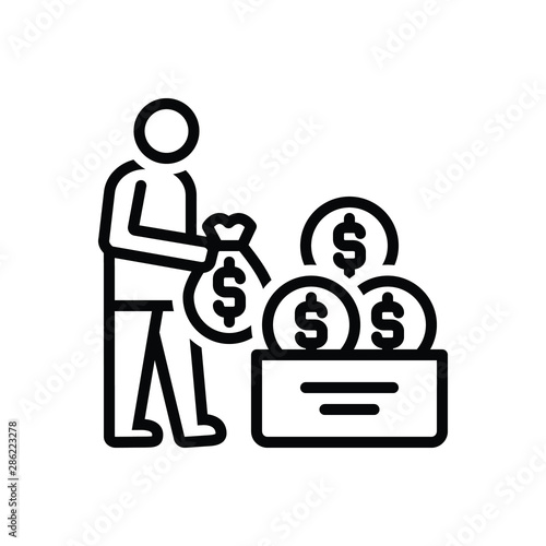 Black line icon for taxpayer