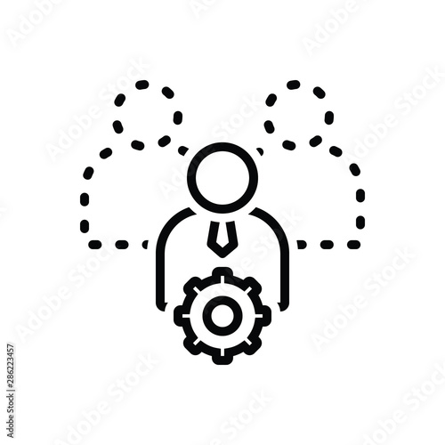 Black line icon for capable