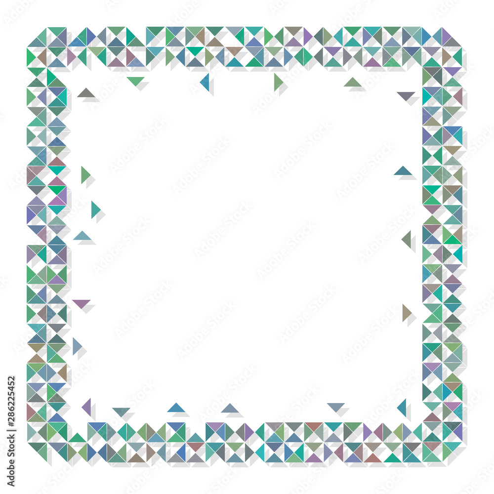Modern frame with colorfull geometric triangle pattern. Modern frame with colorfull geometric triangle pattern.