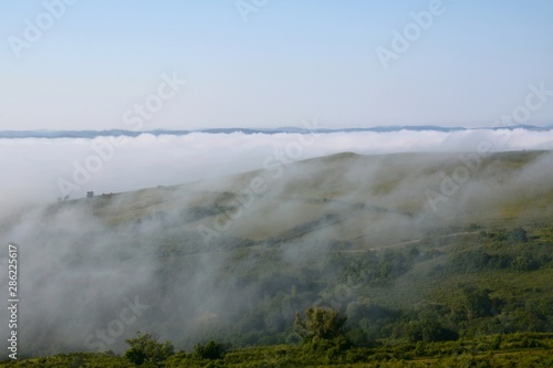 fog over the hills