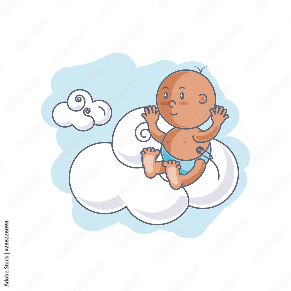 cute baby boy with cloud cute baby boy with cloud