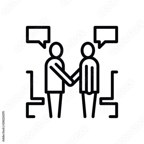 Black line icon for negotiate
