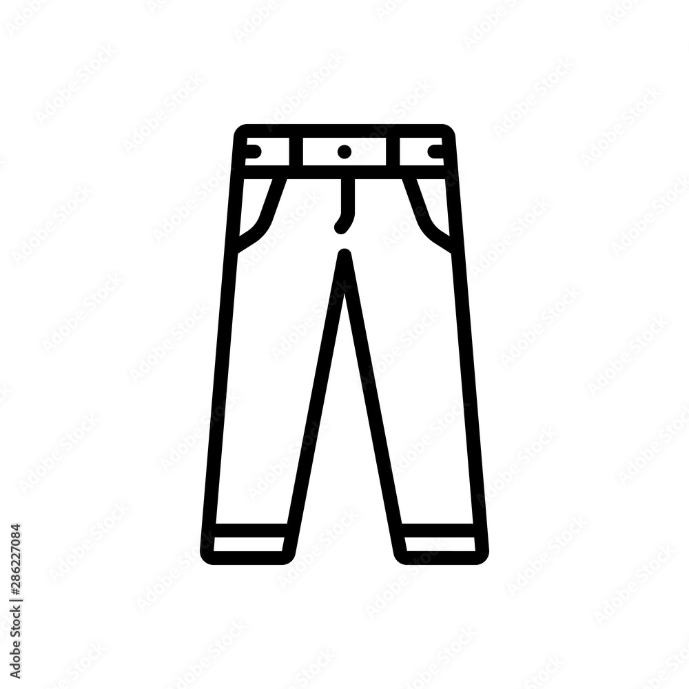 Black line icon for pant jeans Black line icon for pant jeans