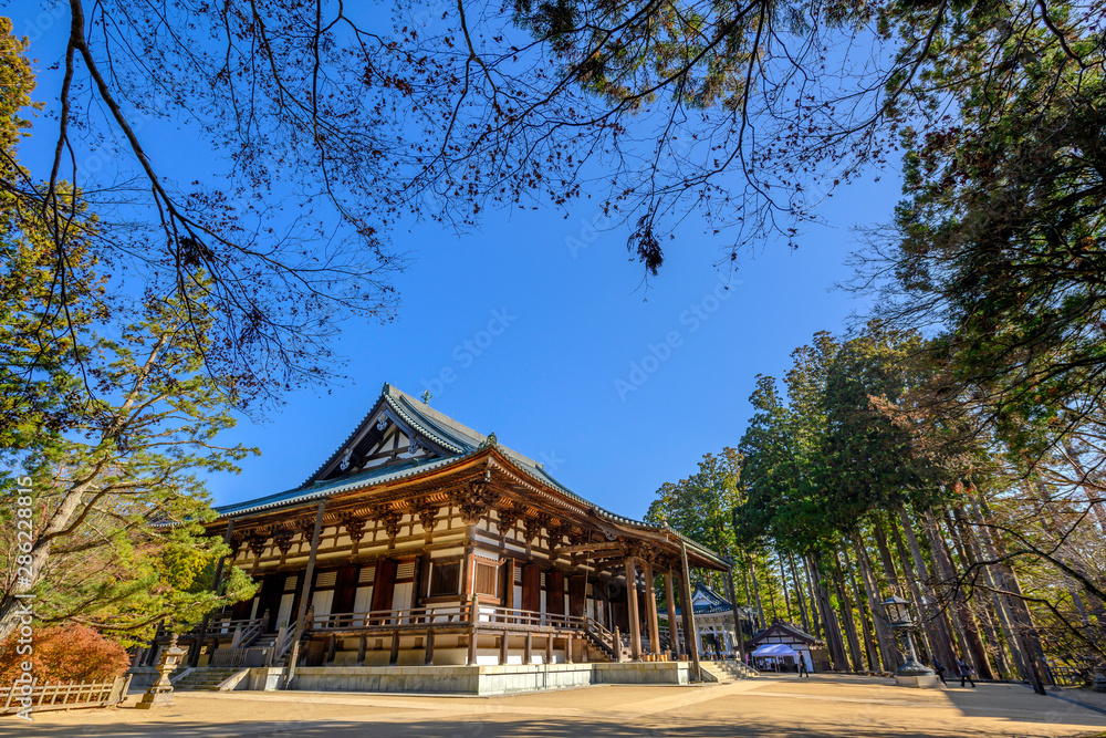 One of the buildings of the Danjo Garan Temple Complex at Mount Koya in Koyasan, Wakayama, Japan.