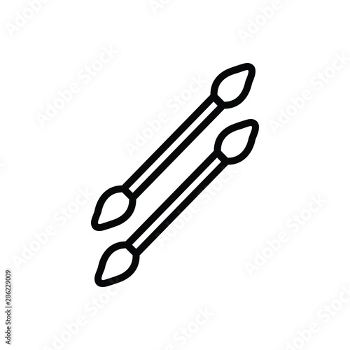 Black line icon for baby q tips 