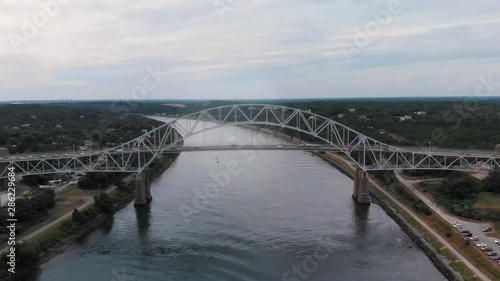 Wallpaper Mural Aerial shots of the Sagamore bridge leading to Cape Cod with traffic in the summer in 2019. Shot in 4K with the DJI Mavic Air. Torontodigital.ca