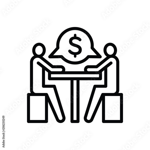 Black line icon for negotiation 