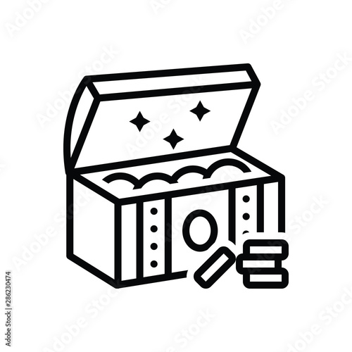 Black line icon for wealth 