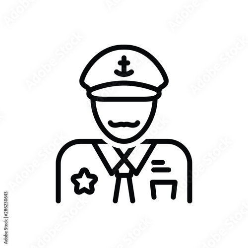 Black line icon for captain skipper