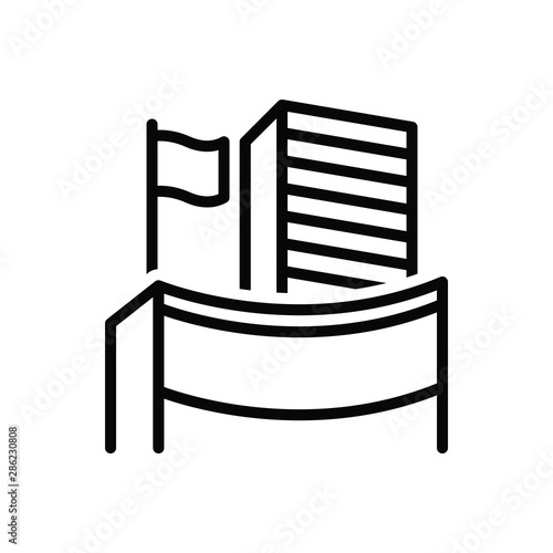 Black line icon for headquarters 