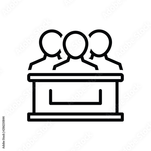 Black line icon for jury punch