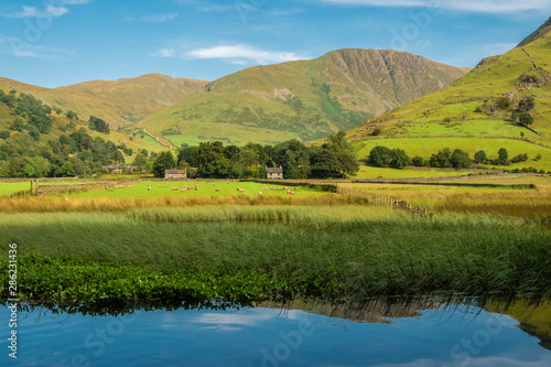Hikking between Brotherswater and Angle Tarn near Patterdale in the English Lake Districr surrounded by many Wainwrights photo