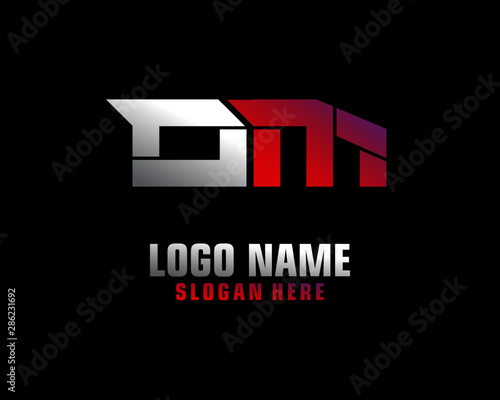 OM Initial letter logo template vector