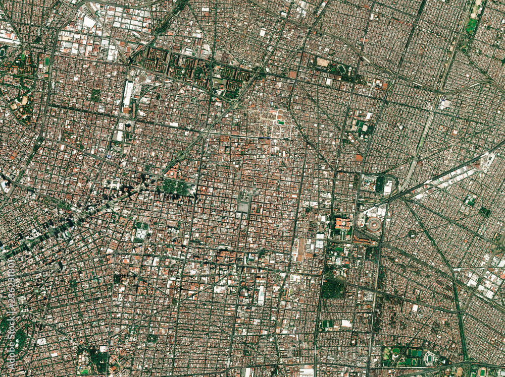 Mexico City Satellite View High Resolution Satellite Image Of Mexico City, Mexico (Isolated Imagery Of  Mexico. Elements Of This Image Furnished By Nasa) Stock Photo | Adobe Stock