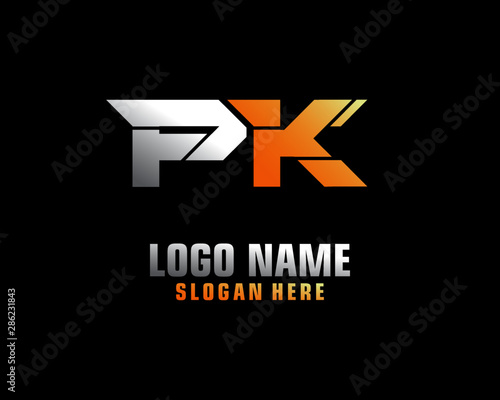 PK Initial letter logo template vector
