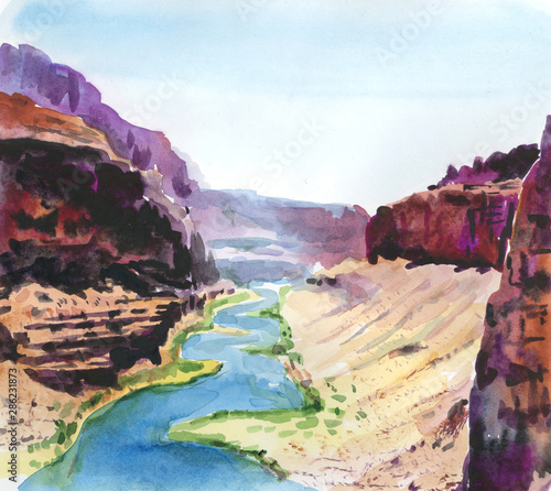  watercolor Grand Canyon