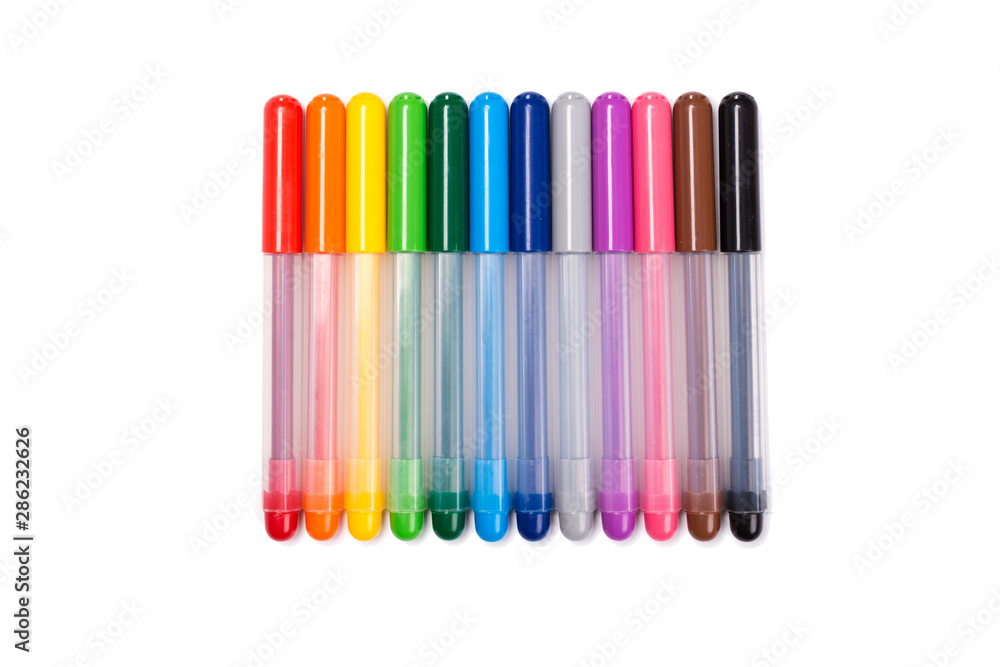 Obraz premium Colorful Felt Tip Pens .Multicolored Felt-Tip Pens .Multicolored Felt-Tip Pens isolated on a white background .