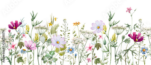 Fotografia, Obraz Watercolor floral pattern
