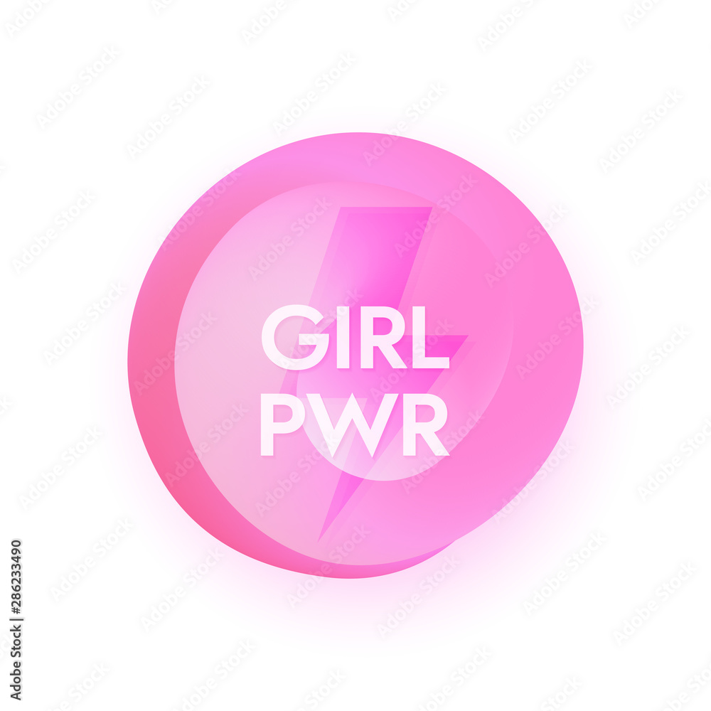 Abstract girl power sticker vector design. Abstract girl power sticker vector design.