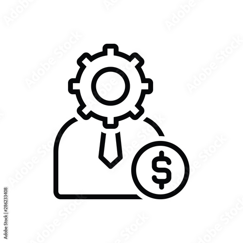 Black line icon for management