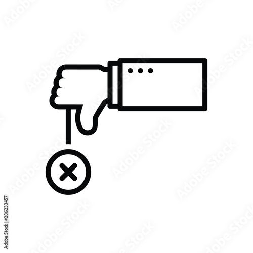 Black line icon for negative 