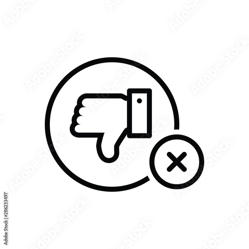 Black line icon for no negative