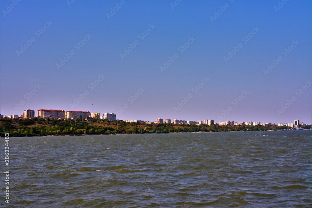 Galati city seen from the Danube