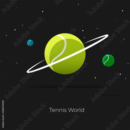 Solar System Illustration With Tennis Ball as the planets
