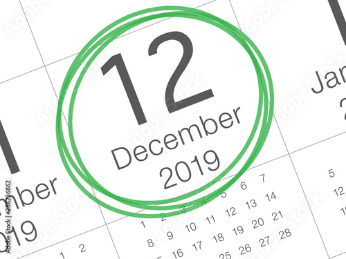 Christmas day calendar on diary