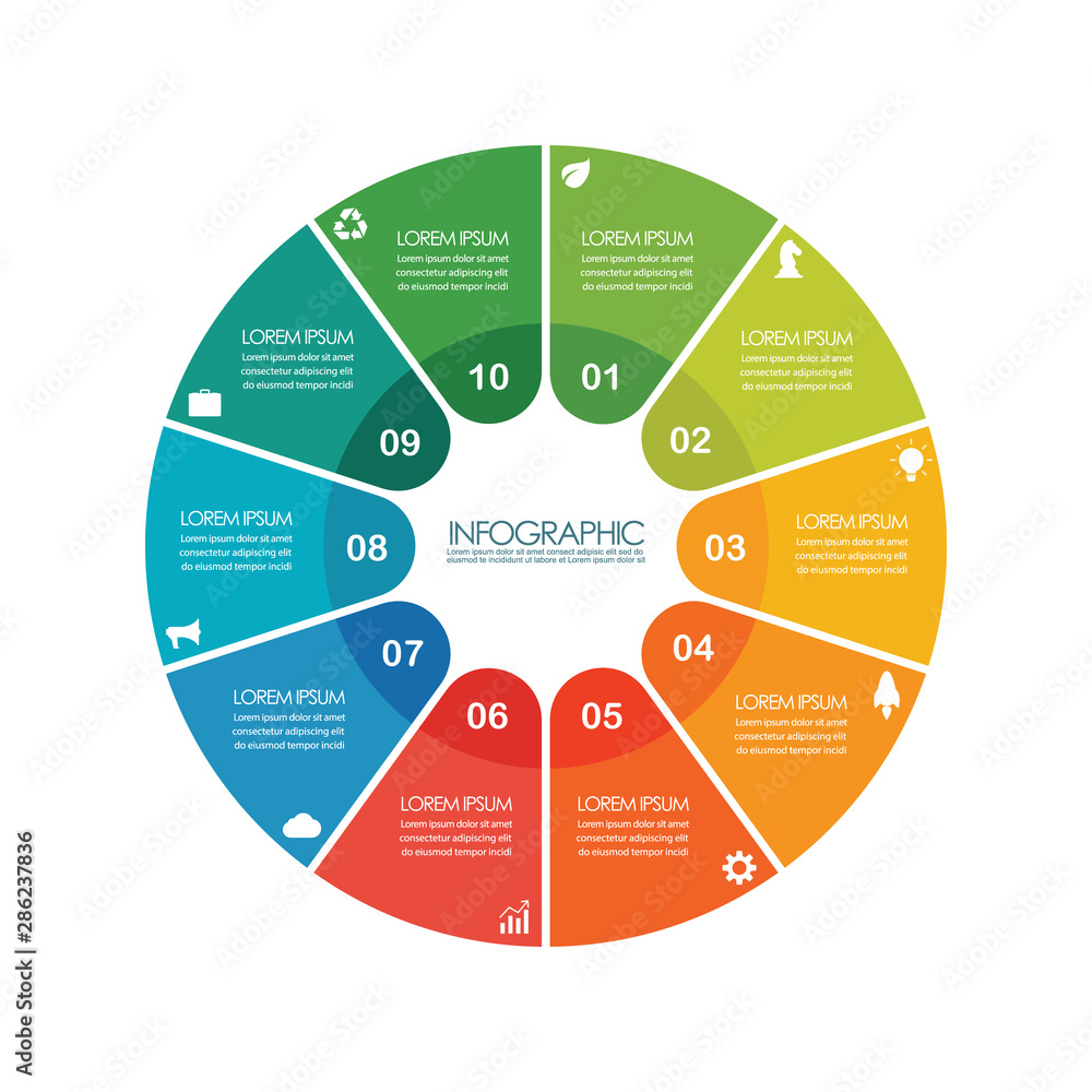Infographic circle chart template Infographic circle chart template