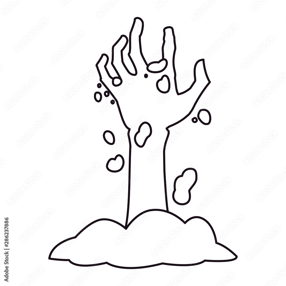 Obraz premium zombie hand happy halloween celebration design