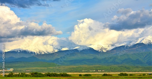 Fagaras mountains with snow-covered peak