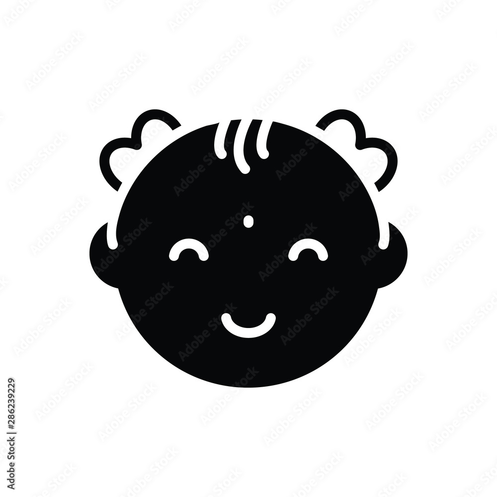 Obraz premium Black solid icon for baby 