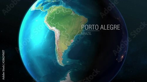 Brazil - Porto Alegre - Zooming from space to earth
