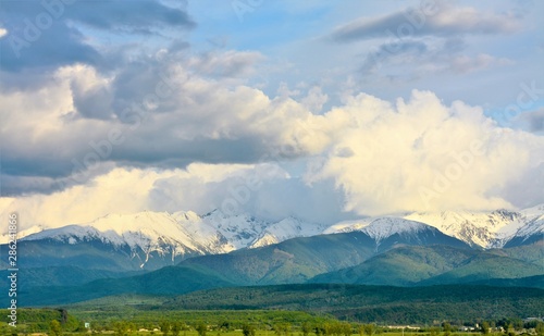 Fagaras mountains seen from a distance