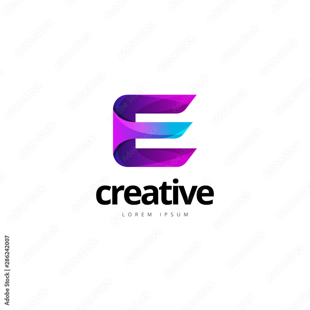 Vibrant Trendy Colorful Creative Letter E Logo Vibrant Trendy Colorful Creative Letter E Logo