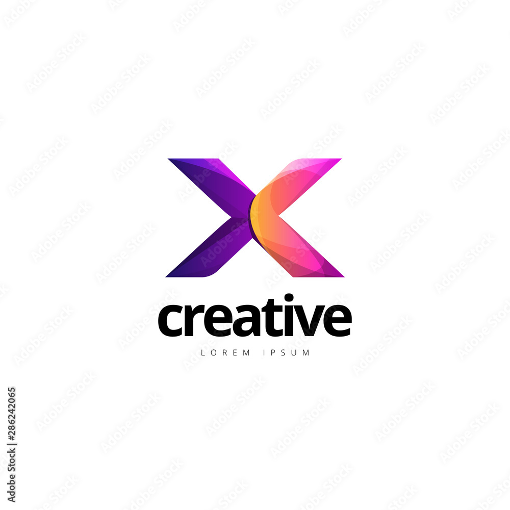 Vibrant Trendy Colorful Creative Letter X Logo