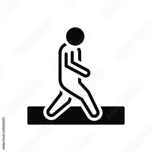 Black solid icon for walk