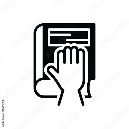 Black solid icon for fact deed 