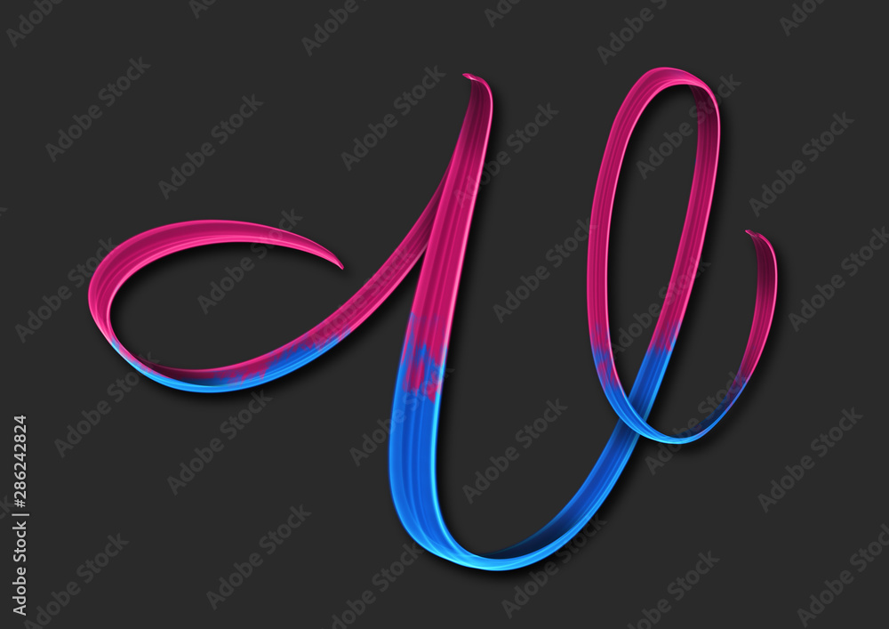 Capital letter V elegant lettering 3d illustration Capital letter V elegant lettering 3d illustration