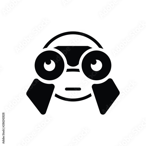 Black solid icon for observation watching 