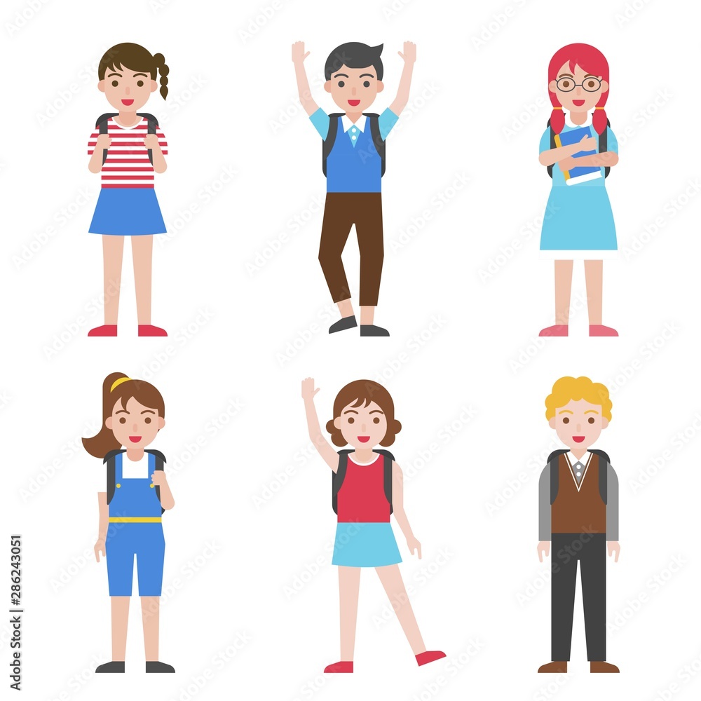 Back to school, Children avatar icon set