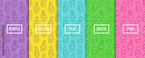 Vector Pineapple Fruit Seamless Pattern
