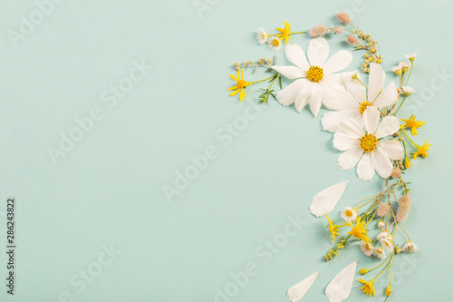 white flowers on paper background © Maya Kruchancova