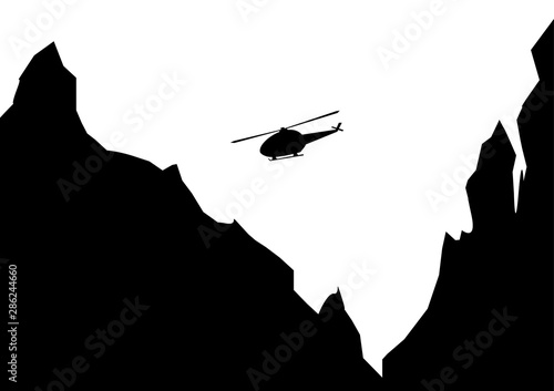 góra, helikopter
